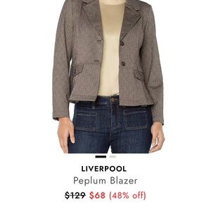 Liverpool Brown Pinstripe Women's Blazer